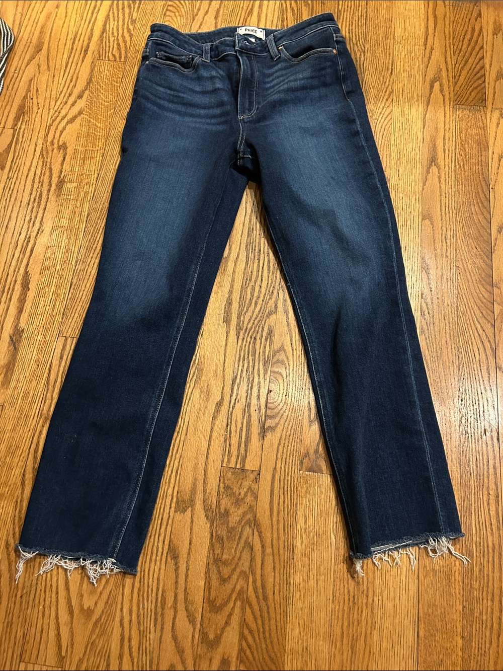 PAIGE Dark Blue Cropped Jeans